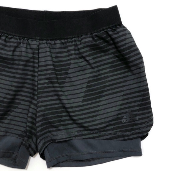 ADIDAS Climalite 2-in-1 Shorts Black Gray Size XL - Picture 3 of 16